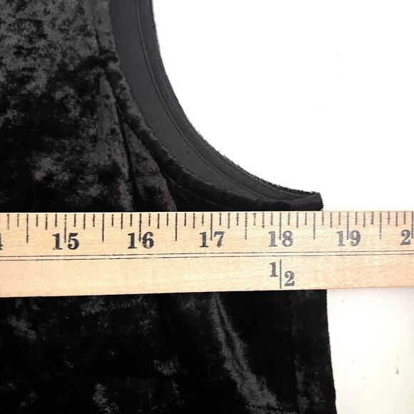 Citron Santa Monica Size S Silk Blend Velvet Top Sleeveless Scoop Neck Black - Picture 6 of 9